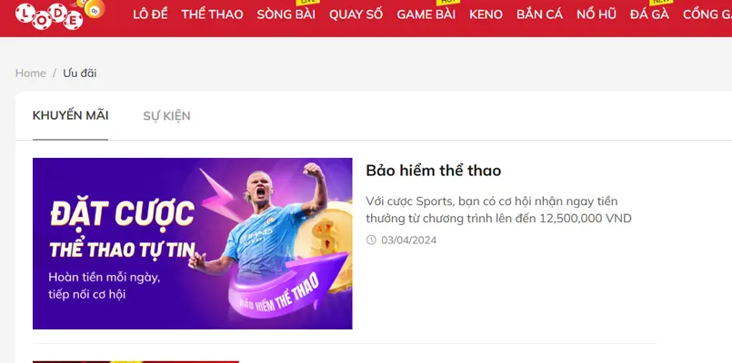 ưu đãi tại lode88