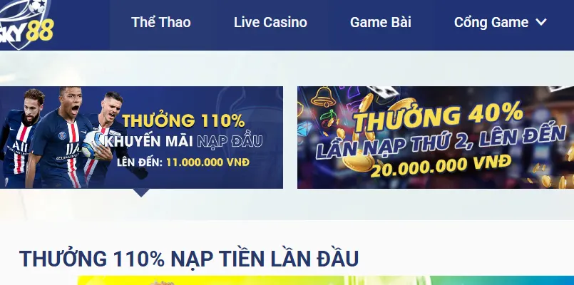 sky88 3 ưu đãi tại sky88